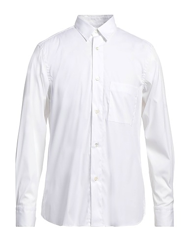 AGLINI Solid color shirt White 78% Cotton, 18% Polyamide, 4% Elastane