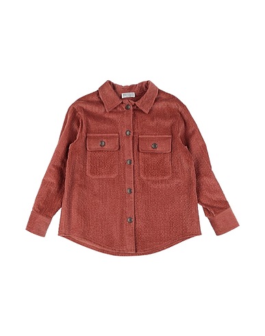 BRUNELLO CUCINELLI Camicie e bluse tinta unita Rosa antico 80% Cotone, 19% Modal, 1% Elastan