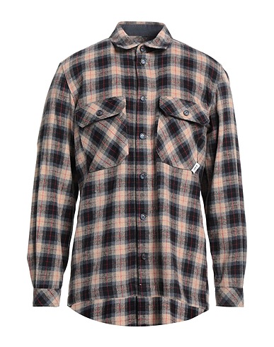 BERNA Checked shirt Black 65% Cotton, 27% Polyester, 5% Acrylic, 3% Other Fibres