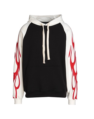 VISION OF SUPER Hooded track jacket  Black 100% Cotton