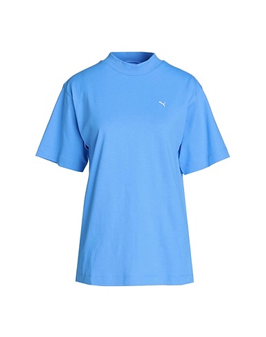 PUMA Basic T-Shirt YONA SUNPO Mock Neck Tee Hellblau 100% Baumwolle