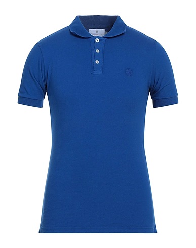 ALESSANDRO GILLES Polo shirt Bright blue 100% Cotton