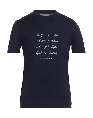 BRUNELLO CUCINELLI T-Shirt Marineblau 100% Baumwolle