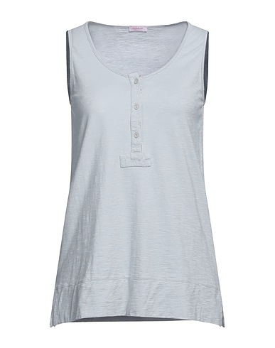 ROSSOPURO Top Light grey 100% Cotton, Silk, Elastane