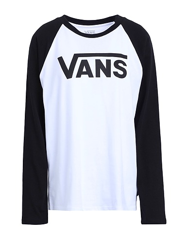 VANS T-shirt WM FLYING V LS RAGLAN
 White 100% Cotton