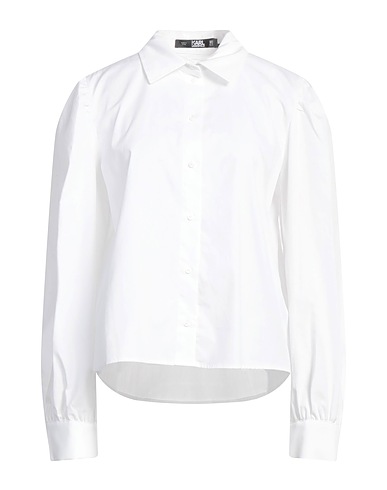 KARL LAGERFELD Solid colour shirts & blouses White 100% Cotton