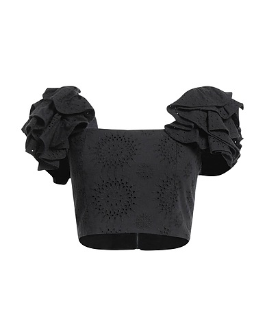 ALICE + OLIVIA Top Black 60% Cotton, 40% Linen