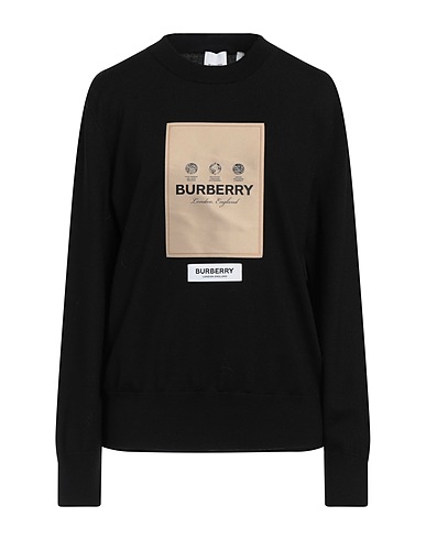 BURBERRY Pullover Schwarz 63% Wolle, 35% Baumwolle, 1% Polyamid, 1% Elastan