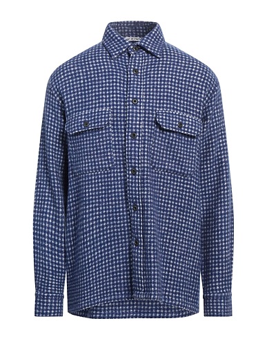 DESTIN Camicia fantasia Blu navy 79% Lana, 13% Poliammide, 8% Cachemire