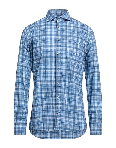 BASTONCINO Checked shirt Blue 100% Cotton