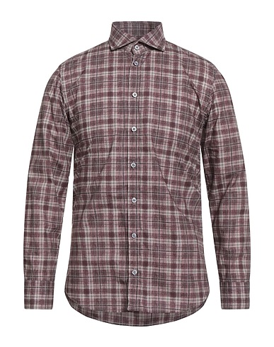 BASTONCINO Checked shirt Burgundy 100% Cotton