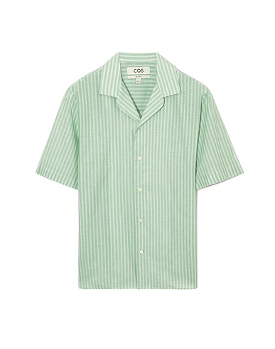 COS Striped shirt Light green 100% Organic cotton