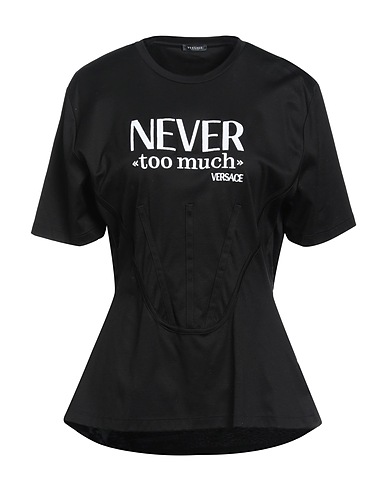 VERSACE T-shirt Black 100% Cotton, Polyester