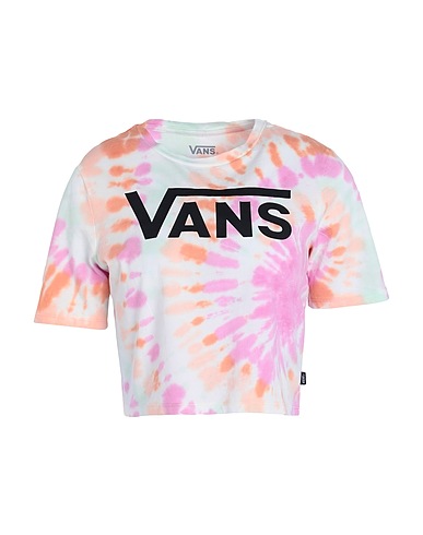 VANS Crop top RESORT WASH CROP CREW
 White 100% Cotton