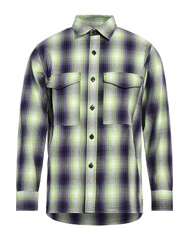 EDWIN Checked shirt Light green 65% Cotton, 35% Viscose