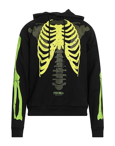 PHOBIA ARCHIVE Hooded track jacket  Black 100% Cotton