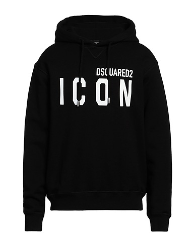 DSQUARED2 Hooded sweatshirt Black 100% Cotton, Elastane
