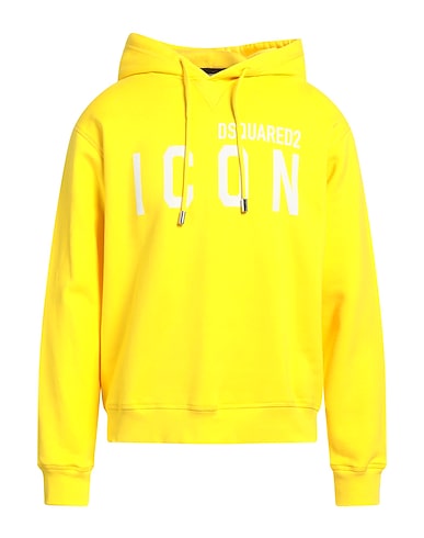DSQUARED2 Hooded track jacket  Yellow 100% Cotton, Elastane