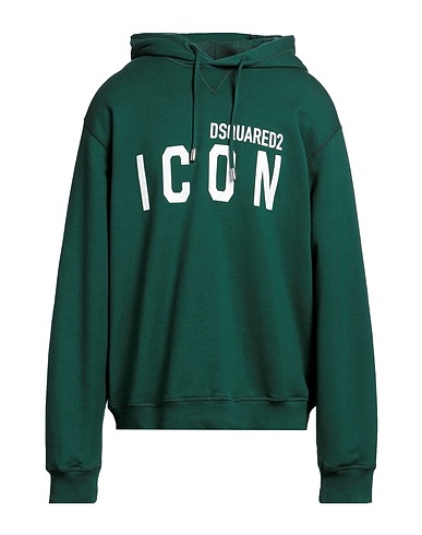 DSQUARED2 Hooded sweatshirt ICON Green 100% Cotton, Elastane