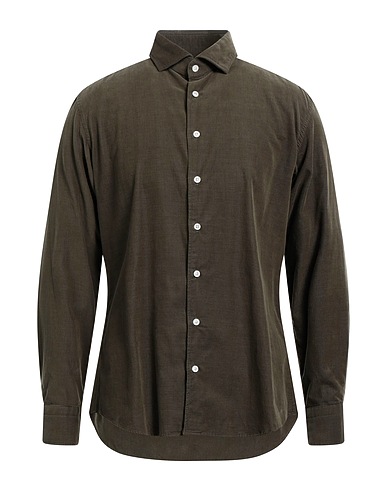 BASTONCINO Solid colour shirt Military green 100% Cotton