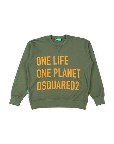 DSQUARED2 Felpa Verde militare 100% Cotone, Elastan