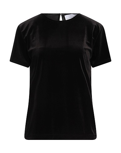 ALESSANDRA GALLO T-shirt Black 90% Polyester, 10% Elastane