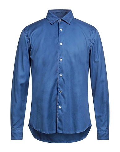 ALTEA Solid color shirt Blue 100% Cotton