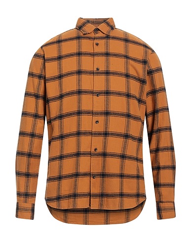 JACK & JONES Checked shirt Camel 100% Cotton