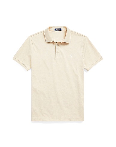 POLO RALPH LAUREN Polo shirt CUSTOM SLIM FIT TEXTURED MESH POLO SHIRT
 Beige 100% Cotton