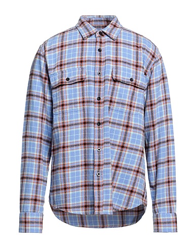 OBEY Checked shirt Purple 100% Organic cotton