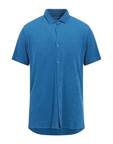MAJESTIC FILATURES Solid colour shirt Azure 50% Organic cotton, 50% Modal