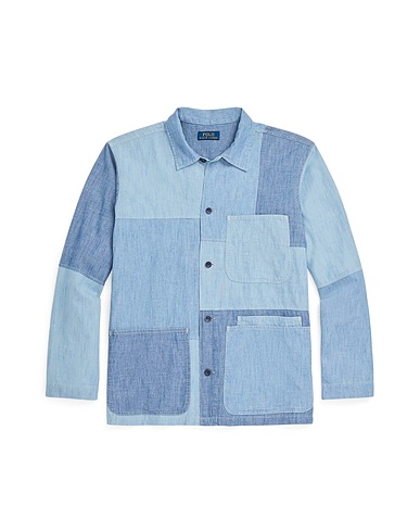 POLO RALPH LAUREN Jeanshemd CLASSIC FIT PATCHWORK CHAMBRAY SHIRT
 Blau 100% Baumwolle