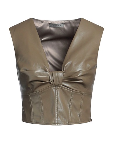 GUESS Top Military green 100% Polyurethane, Polyester, Elastane