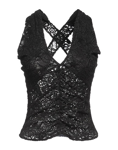 GUESS Top Black 97% Polyester, 3% Elastane