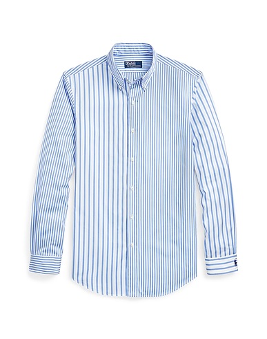 POLO RALPH LAUREN Striped shirt CUSTOM FIT STRIPED POPLIN FUN SHIRT
 Sky blue 100% Cotton