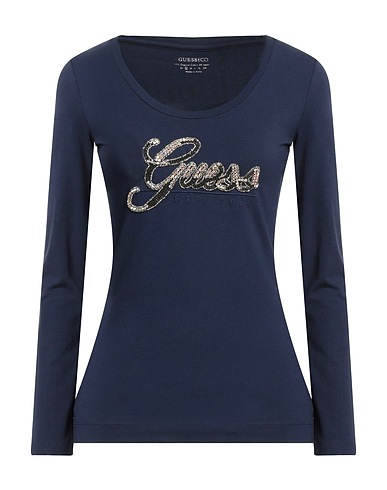 GUESS T-shirt Midnight blue 95% Organic cotton, 5% Elastane