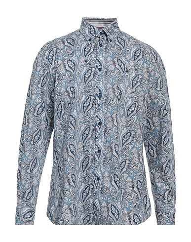 HARMONT & BLAINE Patterned shirt Slate blue 100% Cotton