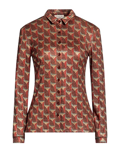 SIYU Patterned shirts & blouses Gold 95% Viscose, 5% Elastane