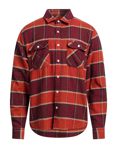 BRIXTON Checked shirt Tomato red 60% Cotton, 21% Acrylic, 19% Polyester