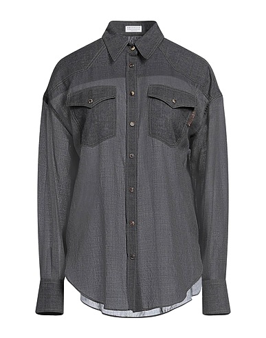 BRUNELLO CUCINELLI 無地シャツ＆ブラウス チャコール バージンウール 100% / エコブラス