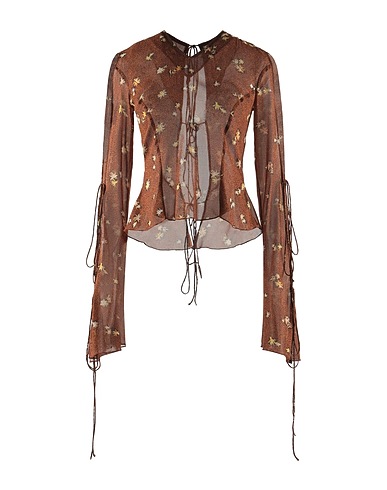 KNWLS Top Brown 92% Silk, 8% Elastane