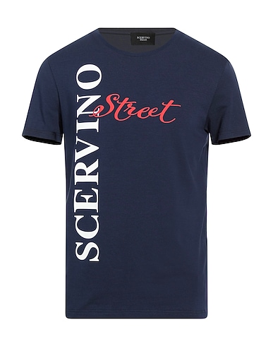 SCERVINO T-shirt Navy 95% Cotton, 5% Elastane