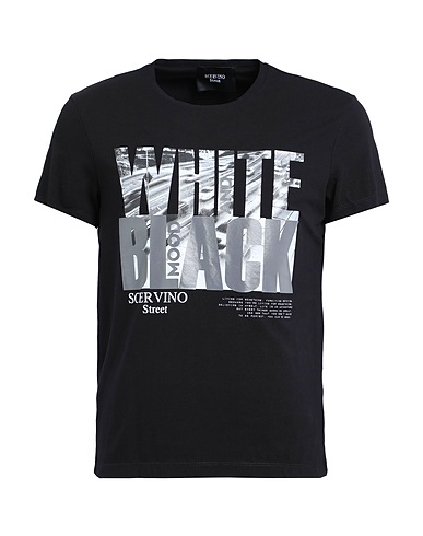 SCERVINO T-shirt Black 95% Cotton, 5% Elastane