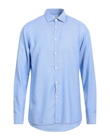 AGLINI Solid colour shirt Light blue 100% Cotton