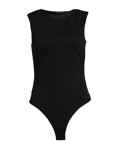 GUESS TOPWEAR Black 50% Rayon, 43% Polyester, 7% Recycled elastane