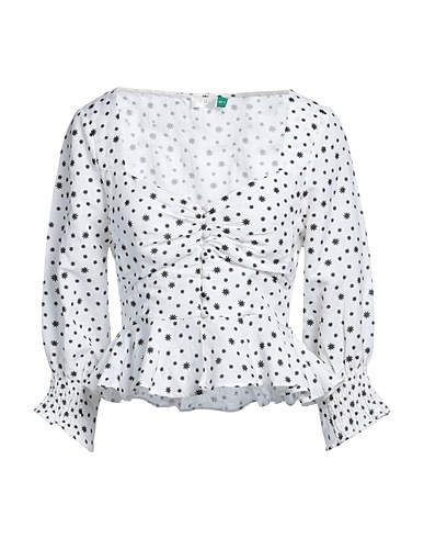 RIXO Patterned shirts & blouses White 50% Rayon, 50% Linen