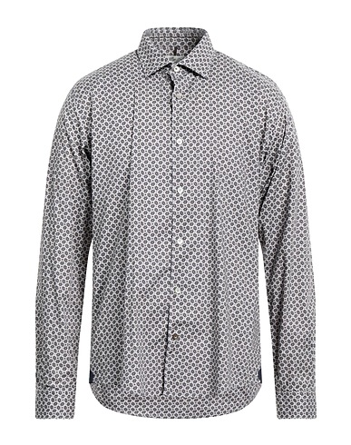 ALLEY DOCKS 963 Patterned shirt Grey 97% Cotton, 3% Elastane