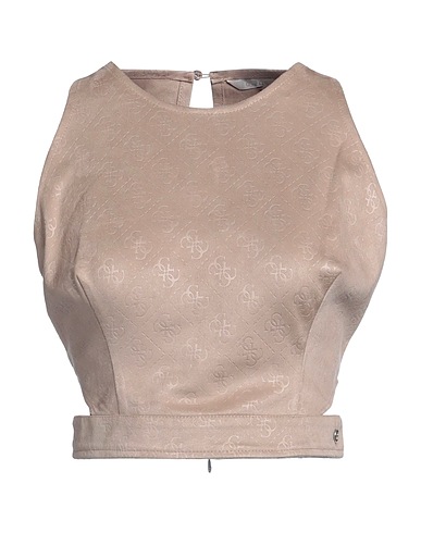 GUESS Crop top Beige 90% Poliestere, 10% Elastan