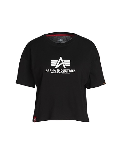 ALPHA INDUSTRIES Crop top Black 100% Polyester