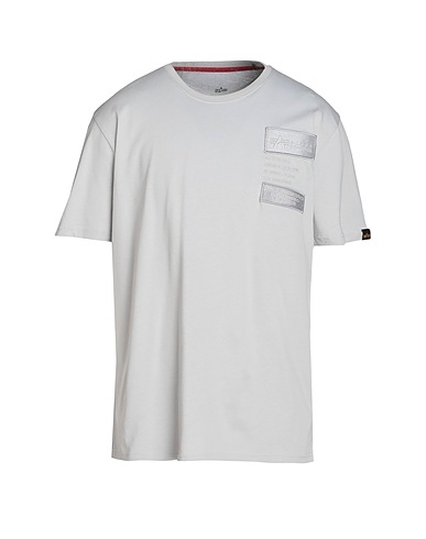 ALPHA INDUSTRIES T-shirt Light grey 100% Cotton